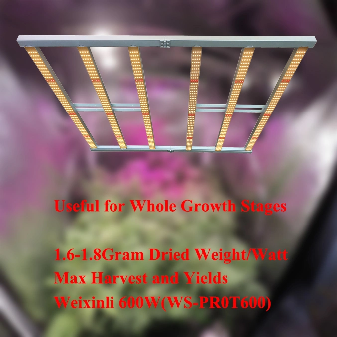 Weixinli Samsung Lm301h LED Grow Bar Smart Control System 600W Spyder LED Grow Light with 6 9 12 Bars